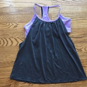 Lululemon no limits tank, gray/purple, sz 8